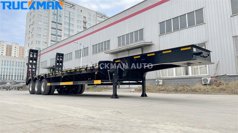 3 axles low flatbed trailer